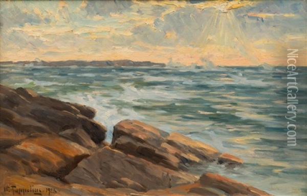Shoreline Oil Painting - Woldemar Toppelius