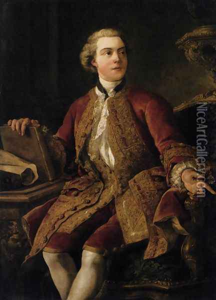 Portrait of the Marquis of Marigny 1750 Oil Painting - Jean Francois de Troy