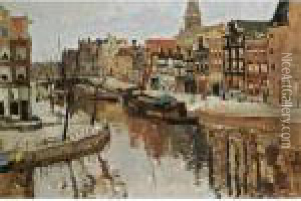 A View Of The Korte Prinsengracht, Amsterdam Oil Painting - George Hendrik Breitner
