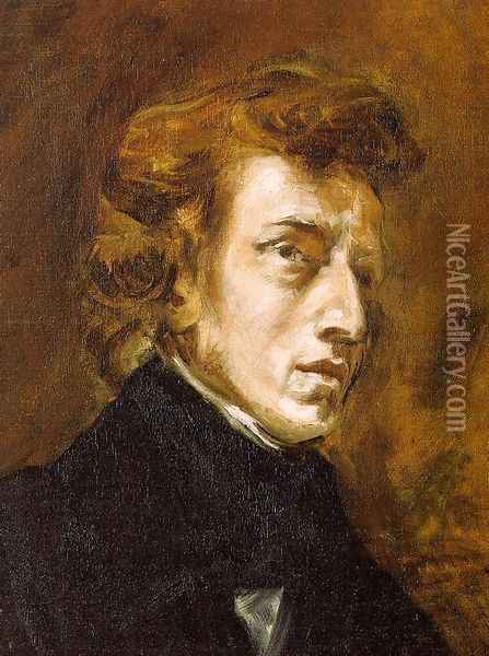 Portrait of Frédéric Chopin (unfinished) 1838 Oil Painting - Eugene Delacroix