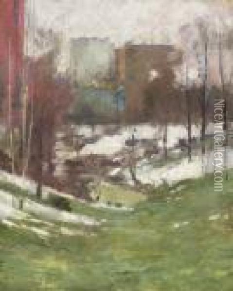 Winter In New York City Oil Painting - Theodore Robinson