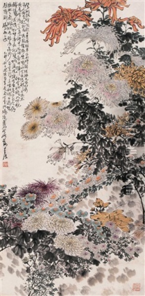 Chrysanthemum Oil Painting -  Xie Gongzhan