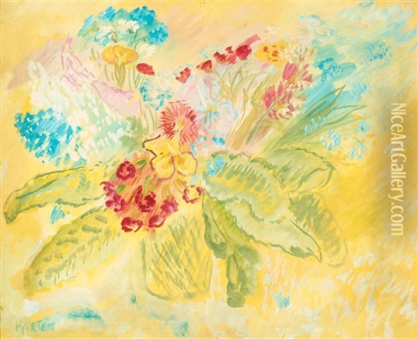 Britas Blommor Oil Painting - Sigrid (Maria) Hjerten