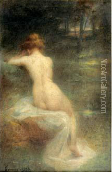 Femme Nue De Dos Oil Painting - Henri Adriene Tanoux
