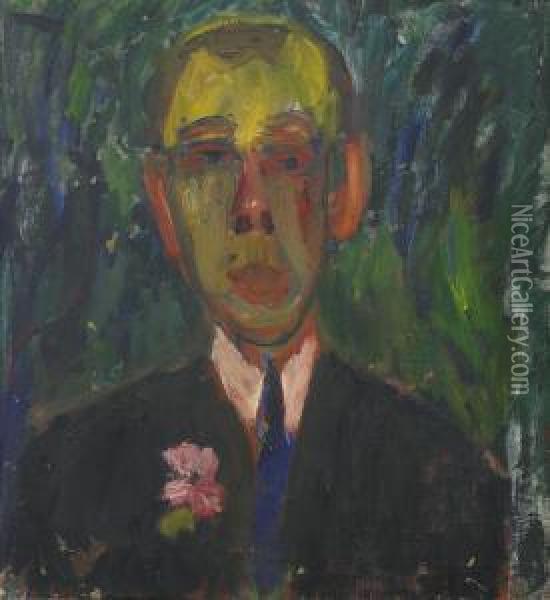 Portratt Av Advokat K.g. Lindberg Oil Painting - Ivan Ivarson