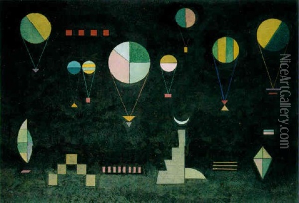 Flach-tief Oil Painting - Wassily Kandinsky