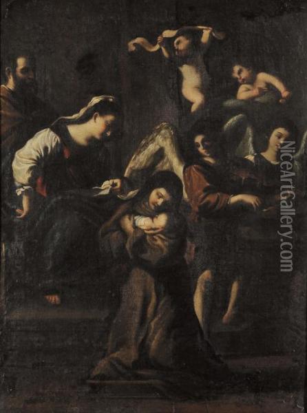 Visione Di Santa Chiara Oil Painting - Guercino