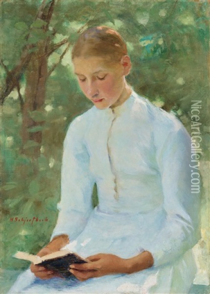 Before Confirmation Oil Painting - Helene Sofia Schjerfbeck