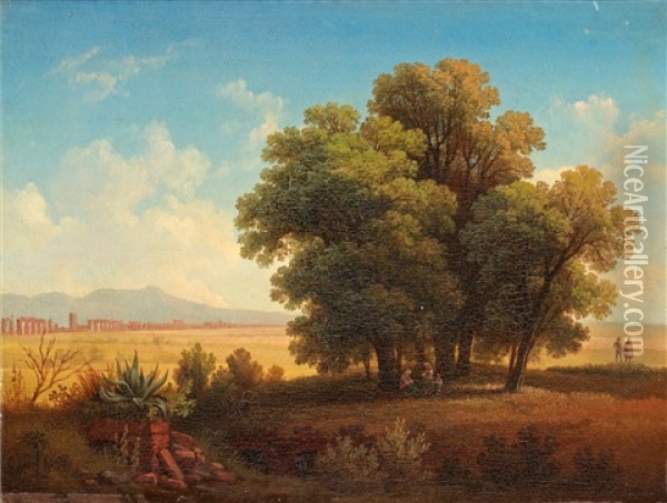 Vue Af Romerska Campagnan Oil Painting - Gustaf Wilhelm Palm
