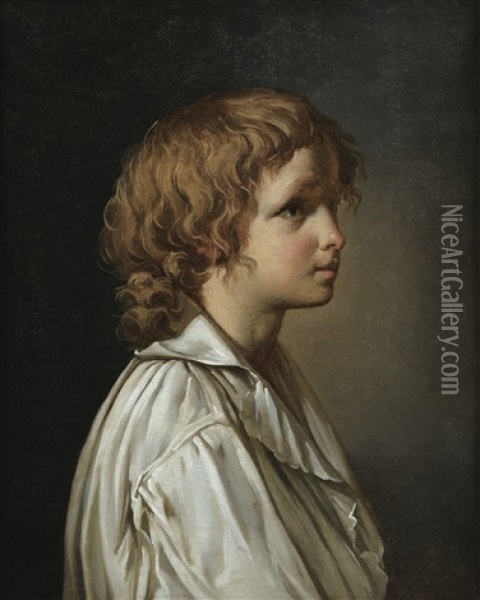 Portrait De Jeune Homme De Profil Oil Painting - Jacques-Louis David