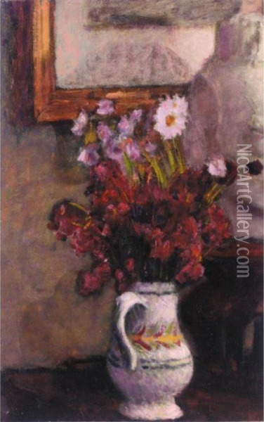 Flowers In A Breton Jug Oil Painting - Roderic O'Conor
