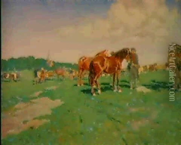 Kiviks Marknad Oil Painting - Olof Arborelius