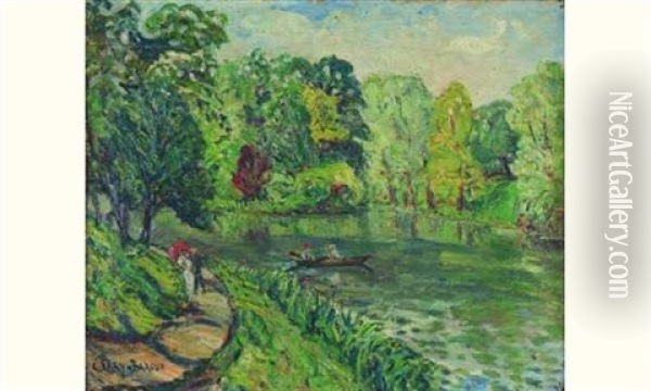 Le Lac Inferieur Du Bois De Boulogne Oil Painting - Adolphe Clary-Baroux