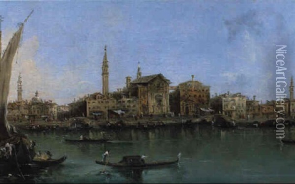 La Riva Degli Schiavoni A Venezia Oil Painting - Giacomo Guardi
