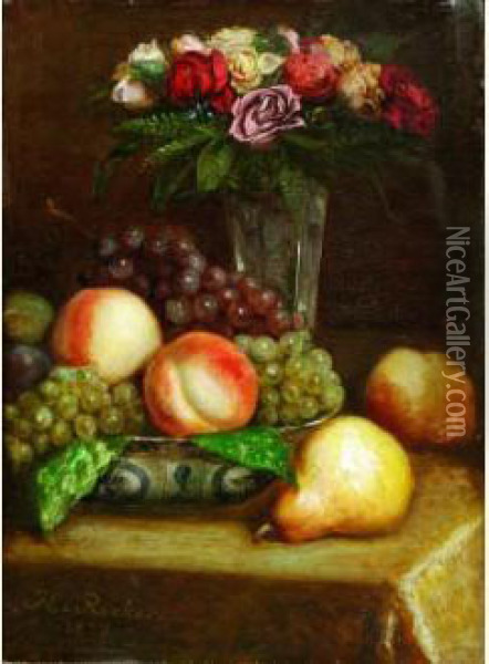 Nature Morte Aux Fleurs Et Aux Fruits Oil Painting - Hendrik Reekers