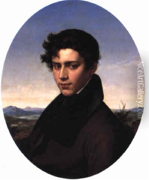 Portrait Of A Man (napoleon, Count De Montebello?) Oil Painting - Francois-Xavier Fabre