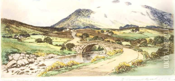 Trassey Bridge & The Shimna Valley Oil Painting - Robert Creswell Boak