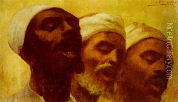 Three Worshippers Oil Painting - Gino Albieri