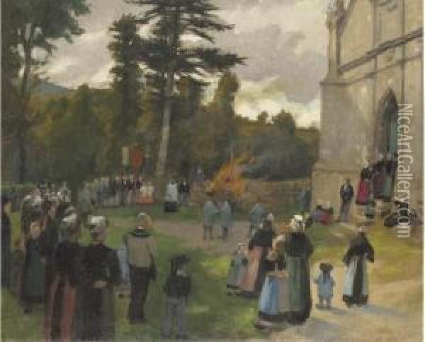 The Breton Parade Oil Painting - Norman Garstin