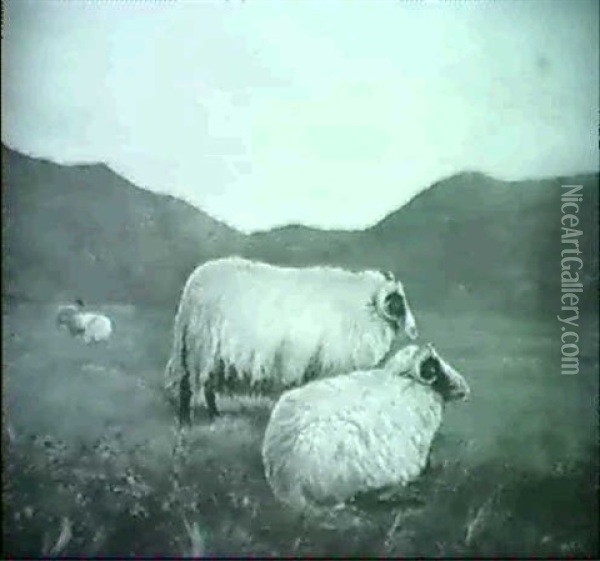 Wooly Rams Oil Painting - Louis Rossiter
