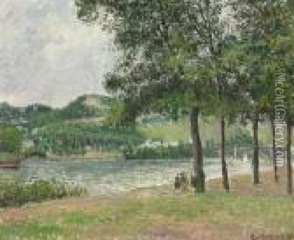 Le Cours-la-reine A Rouen, Temps Gris Oil Painting - Camille Pissarro