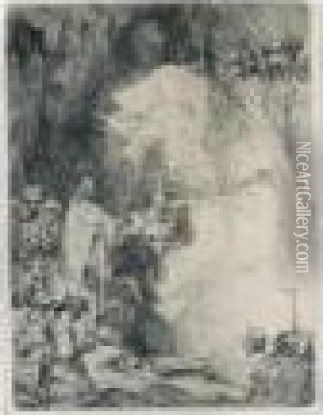 The Raising Of Lazarus: Small Plate (b., Holl. 72; H. 198; Bb. 42-b0 Oil Painting - Rembrandt Van Rijn