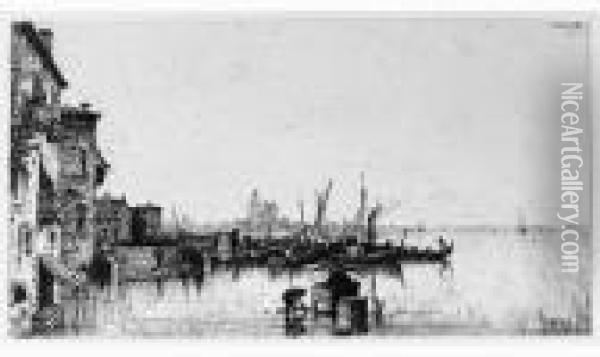 Venise (inondation Du 15 Octobre 1875). 1876. Oil Painting - Adolphe Appian