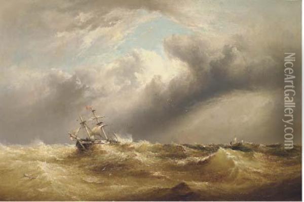 In Distress And Running Before The Wind Oil Painting - Henry King Taylor