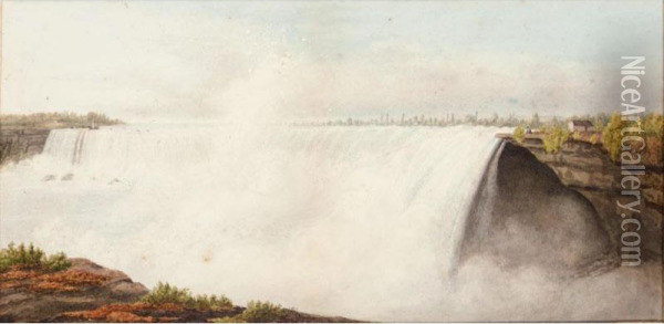 Niagara Falls Oil Painting - Lady Louisa Knox