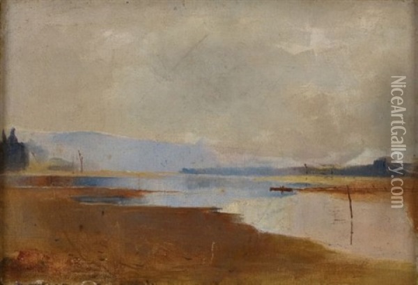 River Landscape Oil Painting - Charles Conder
