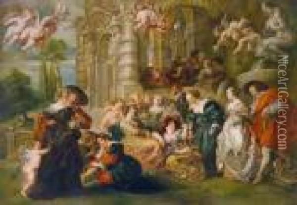 Der Liebesgarten Oil Painting - Peter Paul Rubens