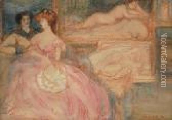The Flirtation Oil Painting - Charles Edward Conder