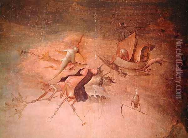 Detail of the left-hand panel, from the Triptych of the Temptation of St. Anthony Oil Painting - Hieronymous Bosch