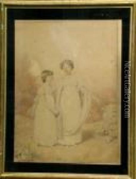 Two Sisters Oil Painting - William Charles Ross