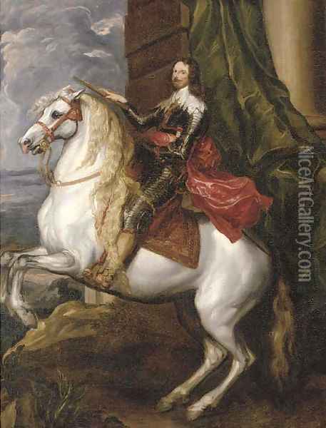 Charles I on horseback Oil Painting - Sir Anthony Van Dyck