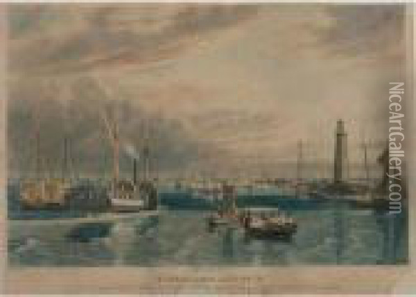 Buffalo, From Lake Erie (deak 446) Oil Painting - William James Bennett