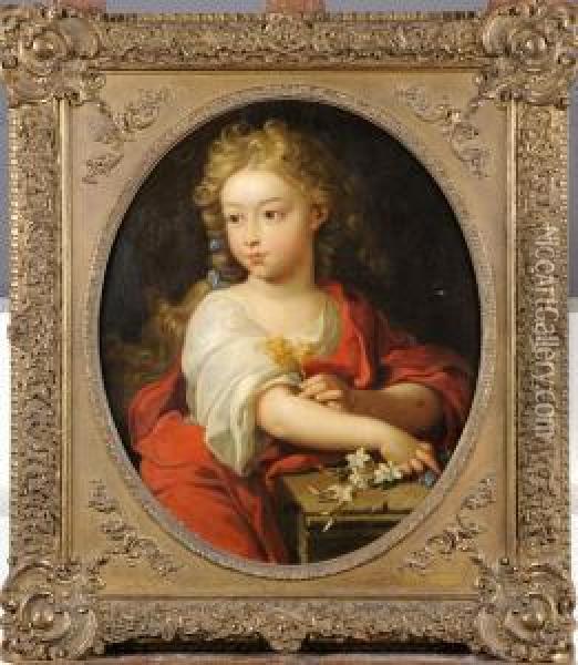 Portrait D'enfant. Oil Painting - Nicolas Mignard