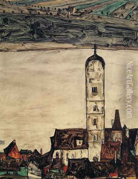 Church In Stein On The Danube Oil Painting - Egon Schiele