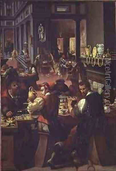 The Jewellers Workshop Oil Painting - Alessandro di Vincenzio Fei