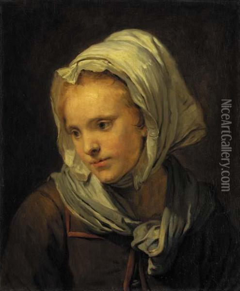 Bust Of A Girl Oil Painting - Jean Baptiste Greuze