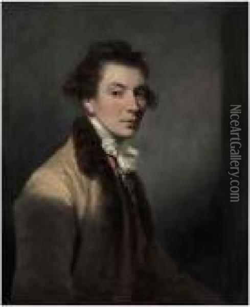 Portrait Of Luke Gardiner, 1st 
Viscount Mountjoy (1745-1798),half-length, In A Beige, Fur-trimmed Coat,
 White Stock And Stripedred Waistcoat Oil Painting - Sir Joshua Reynolds