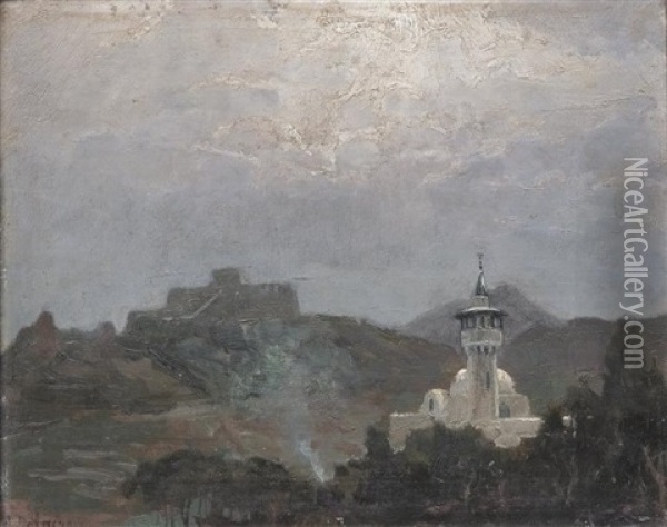 Le Minaret Oil Painting - Andre Delacroix