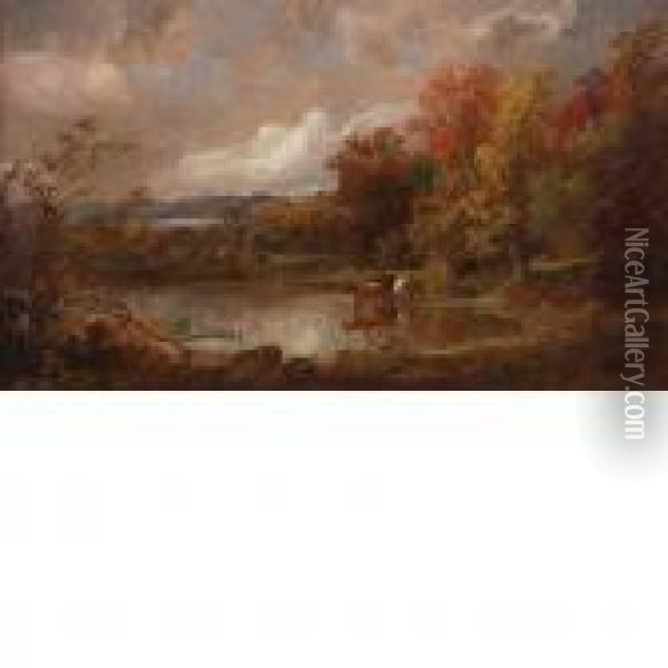 Fall Landscape Oil Painting - Jasper Francis Cropsey