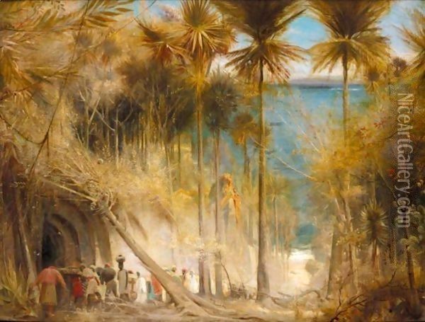 Ali Baba And The Forty Thieves Oil Painting - Albert Goodwin