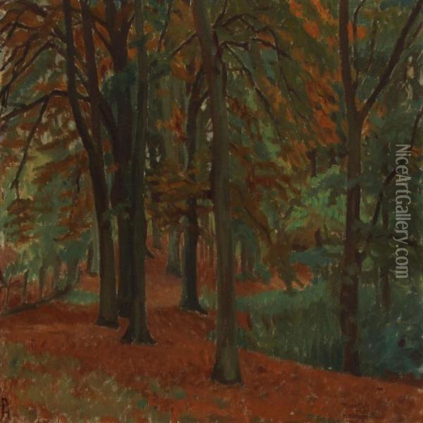Fall Forest Oil Painting - Peter Marius Hansen