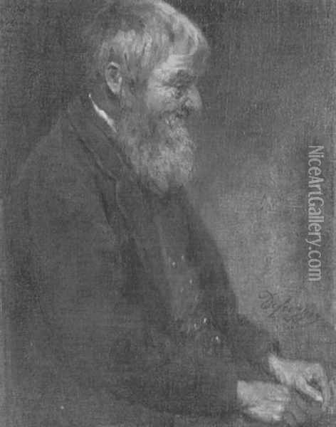 Portrat Eines Alten Mannes Mit Bart Oil Painting - Franz Von Defregger