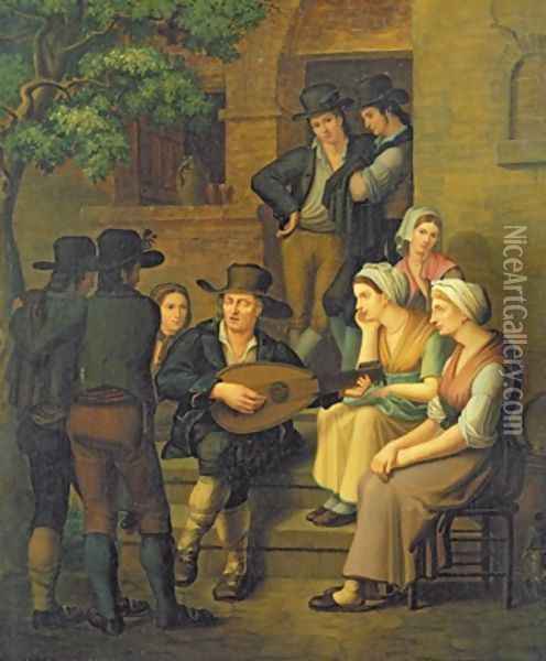 The Blind Singer 1828 Oil Painting - Von M