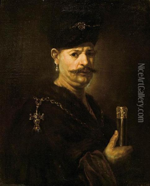 Polpostac Mezczyzny W Stroju Polskim Oil Painting - Rembrandt Van Rijn