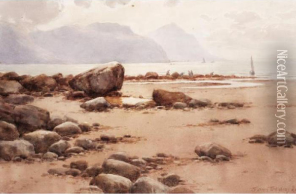 The Rocky Coast Oil Painting - Warren Williams