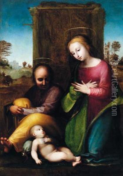Sacra Famiglia Oil Painting - Fra Bartolommeo della Porta